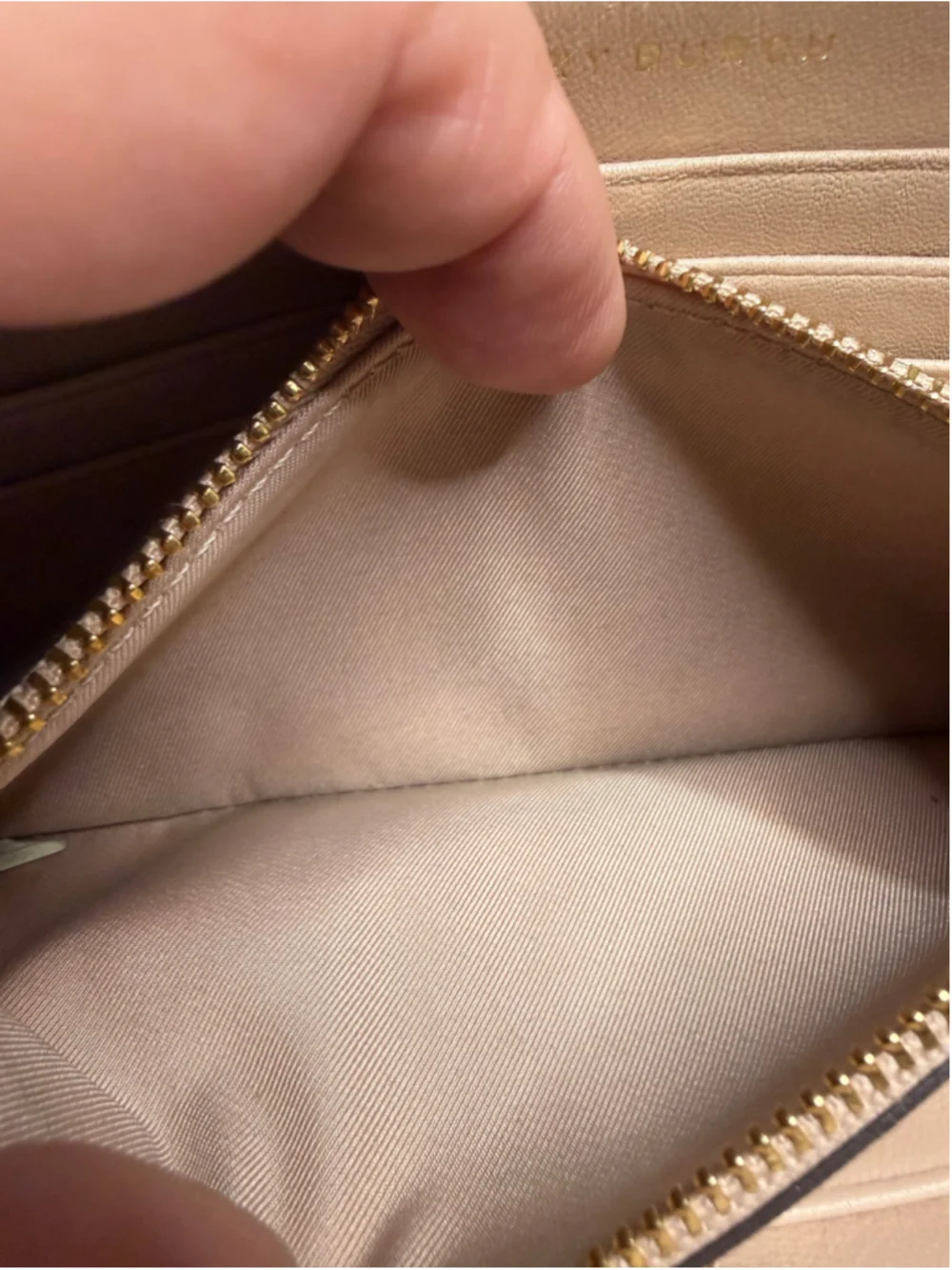 Women's Tory Burch Wallet, One Size, Beige with Gold Studs